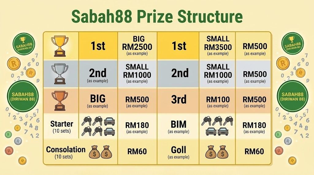 Sabah 88 Prize Structure