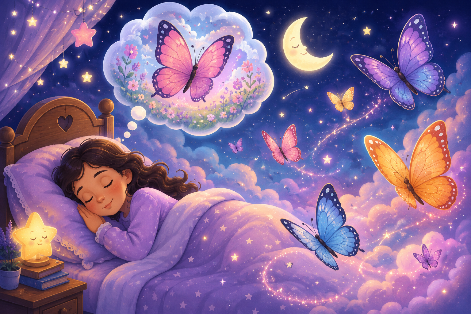 Dream about butterfly illustration