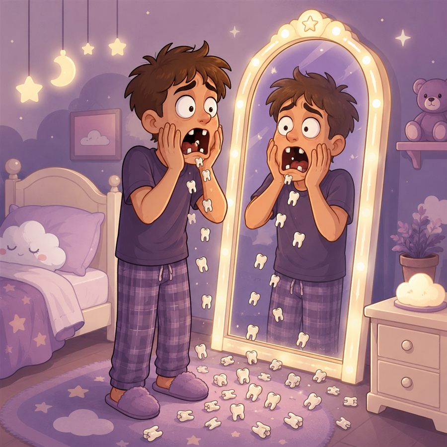 Dreaming of teeth falling out illustration
