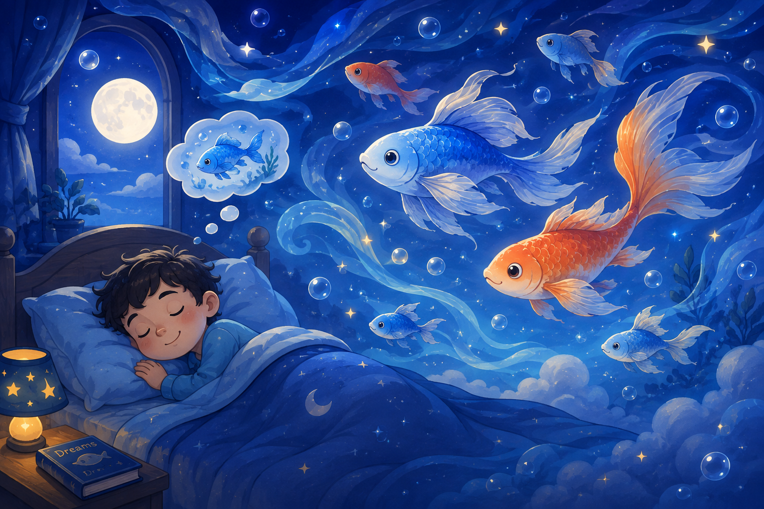 Dream about fish illustration